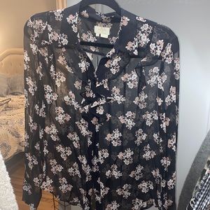 Kats Spade floral chiffon button down